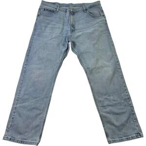 Wrangler Men’s 40x30 Light Wash Denim Jeans Straight Leg Y2K Classic Blue